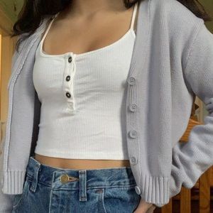 Blue Brandy Melville Billie Cardigan Sweater